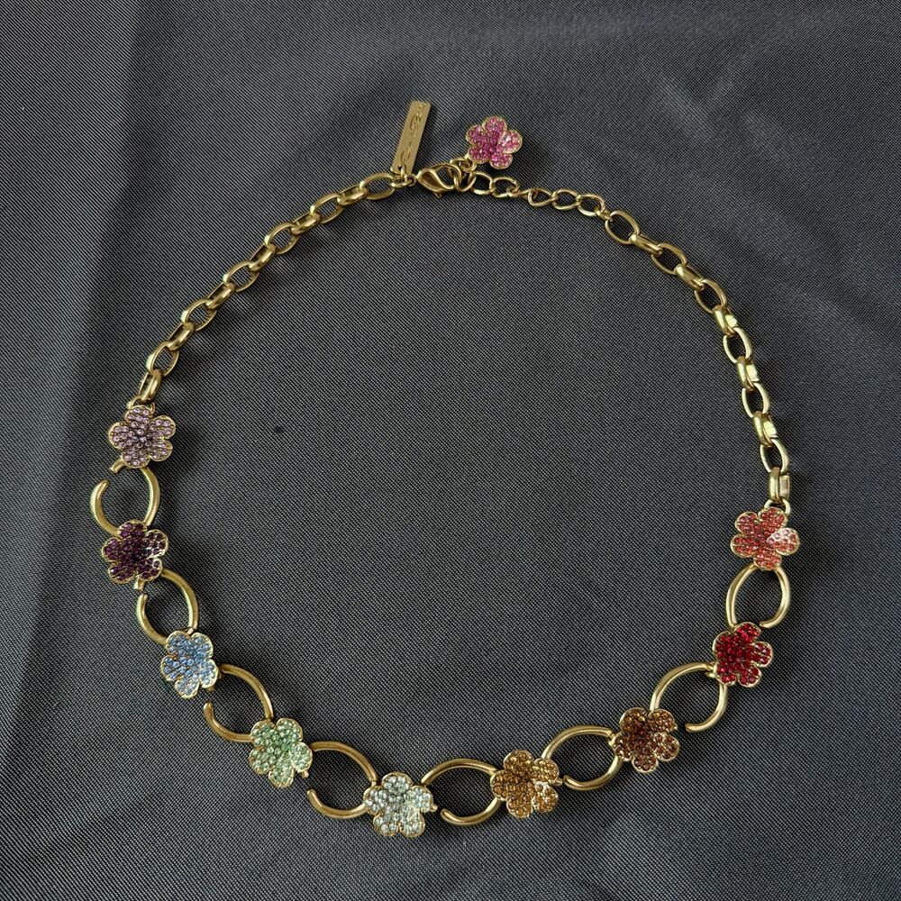 OSCAR DE LA RENTA Gold-Plated Floral Pendant Necklace
